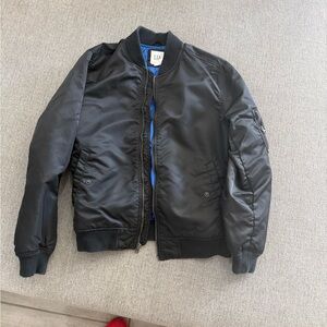 GAP Black Bomber Jacket with Blue Lining